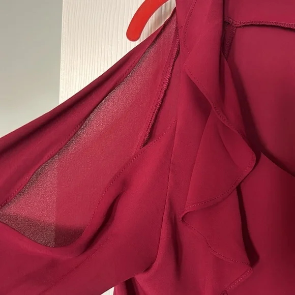 Saks Fifth Avenue Cold shoulder ruffle front blouse - Picture 3 of 3